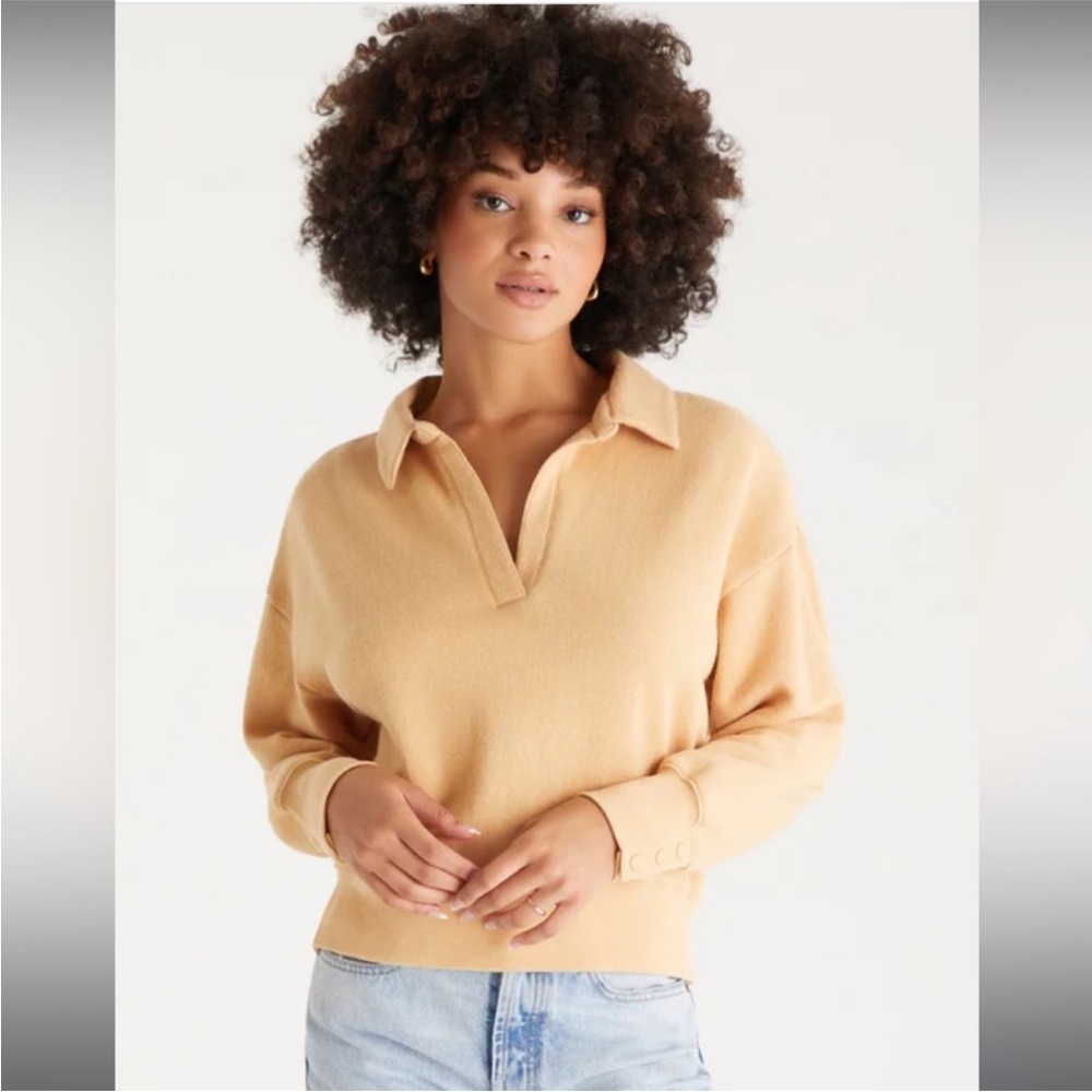 Not for sale-Z Supply Maeve Henley V Neck Sweatshirt Size Large